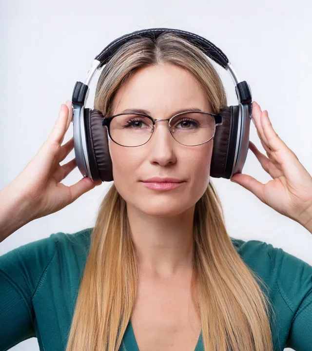 vrouw-die-radio-luistert